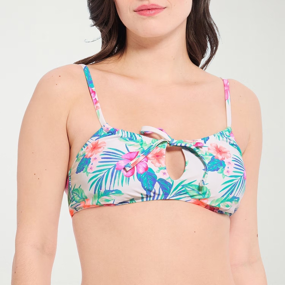 MSRP $36 Decree Womens L Island Babe Juniors Bralette Bikini Swimsuit Top